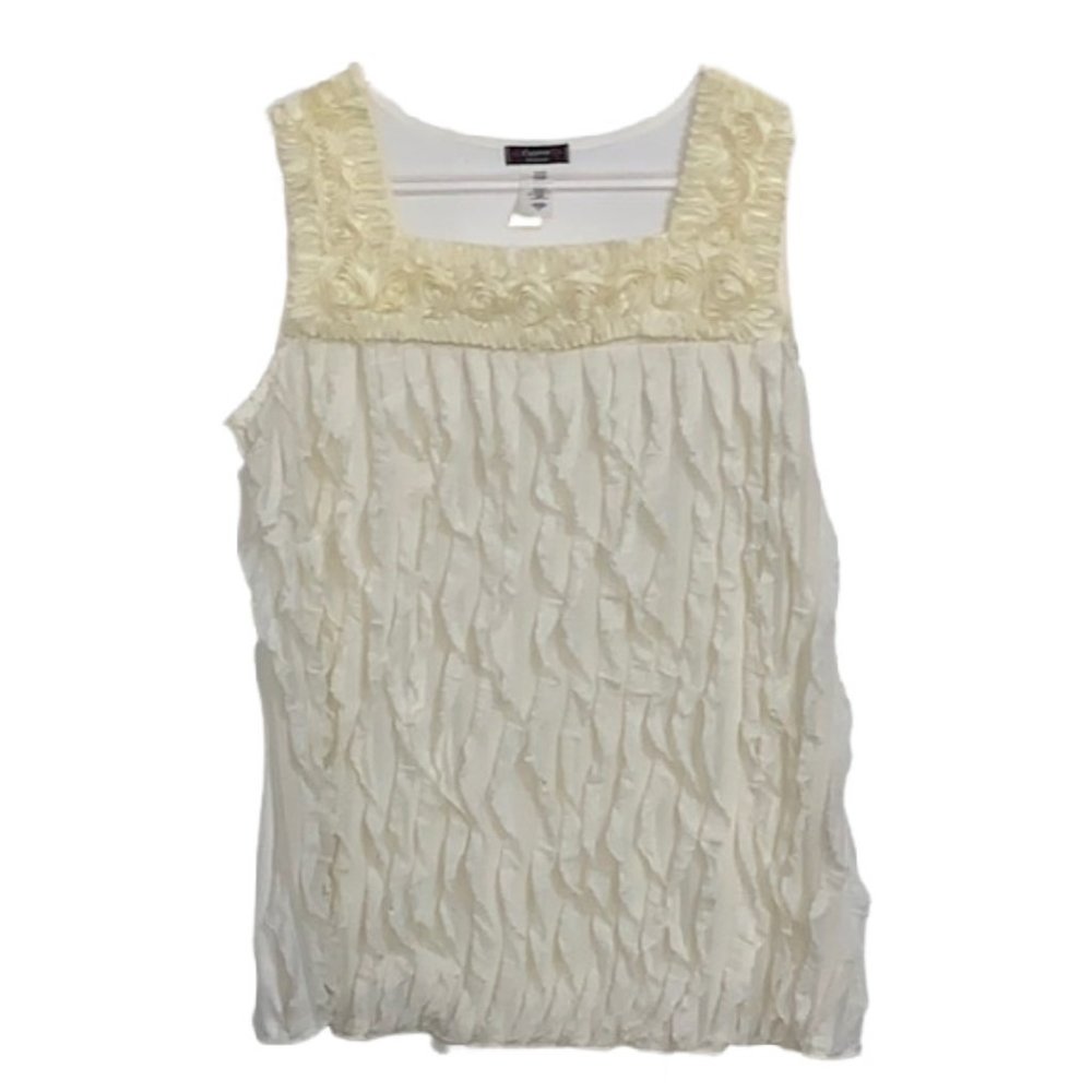 Cocomo Woman - Chiffon Rose & Waterfall Ribbon Top